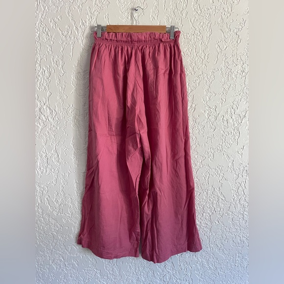 Los Angeles Apparel Palazzo Garment Dye Cropped Casual Pants - Picture 4 of 6